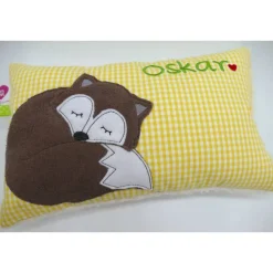 Fuchs Fox Namenskissen Taufkissen Kuschelkissen Kindergartenkissen Geburtsgeschenk