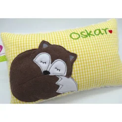 Fuchs Fox Namenskissen Taufkissen Kuschelkissen Kindergartenkissen Geburtsgeschenk
