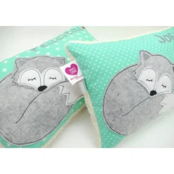 Fuchskissen Fuchs Fox Namenskissen Taufkissen Kuschelkissen Kindergartenkissen Geburtsgeschenk