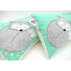 Fuchskissen Fuchs Fox Namenskissen Taufkissen Kuschelkissen Kindergartenkissen Geburtsgeschenk