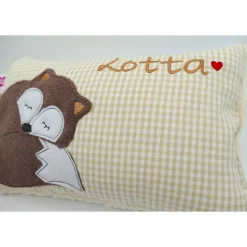 Fuchskissen Fuchs Fox Namenskissen Taufkissen Kuschelkissen Kindergartenkissen Geburtsgeschenk