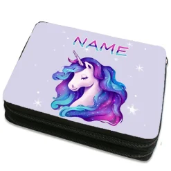 Galaxy Einhorn Federmäppchen inkl. Inhalt mit Name / personalisierbar