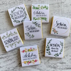 Gastgeschenk Einschulung Schulanfang | Schokolade Schokotäfelchen | Schön, dass Du da bist!