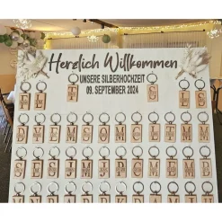 Gastgeschenk Erinnerung Hochzeit für die Gäste ,Schlüsselanhänger mit Namen personalisiert, Anhänger Schlüssel