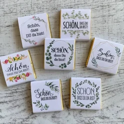 Gastgeschenk Geburtstag | Schokolade Schokotäfelchen | Schön, dass Du da bist!