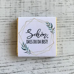 Gastgeschenk Geburtstag | Schokolade Schokotäfelchen | Schön, dass Du da bist!