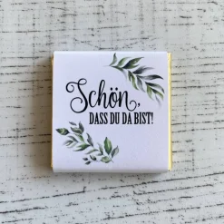 Gastgeschenk Hochzeit | Schokolade Schokotäfelchen | Schön, dass Du da bist!