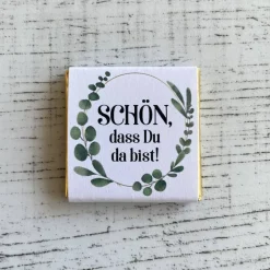 Gastgeschenk Hochzeit | Schokolade Schokotäfelchen | Schön, dass Du da bist!