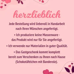 Gastgeschenk Hochzeit | Schokolade Schokotafel Vollmilch | Schön, dass Du da bist!