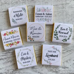 Gastgeschenk Hochzeit | Schokolade Schokotäfelchen | personalisiert