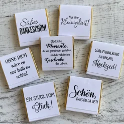 Gastgeschenk Hochzeit | Schokolade Schokotäfelchen | personalisiert