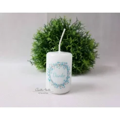 Gastgeschenk Kerze "Danke", 5 Stück, Türkis - GiveAway - Hochzeit - Taufe - Kommunion