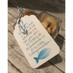 Gastgeschenk kleines Glas mit Anhänger Schön, dass du da bist