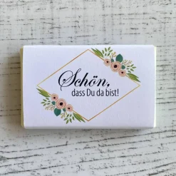 Gastgeschenk Kommunion | Schokolade Schokotafel Vollmilch | Schön, dass Du da bist!