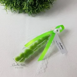 Gastgeschenk mit 5 Seifenherzen i. Reagenzglas GRÜN - APFEL