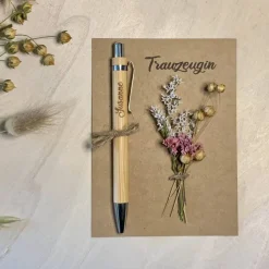 Gastgeschenk mit Kuli & Trockenblumen Hochzeit