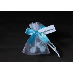 Gastgeschenk Seifensterne Eisblume - HELLBLAU i.Org. m. Namen