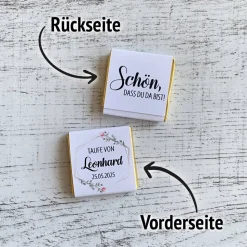 Gastgeschenk Taufe | Schokolade Schokotäfelchen | personalisiert