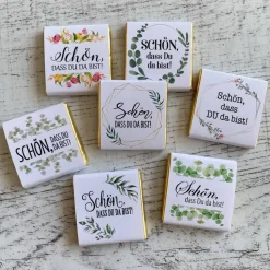 Gastgeschenk Taufe | Schokolade Schokotäfelchen | Schön, dass Du da bist!