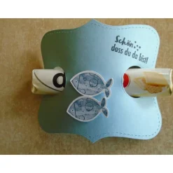 Gastgeschenk zur Kommunion Konfirmation Duplo Junge Fisch Taufe Gastgeschenke Goodies Goodie  Firmung Stampin  up