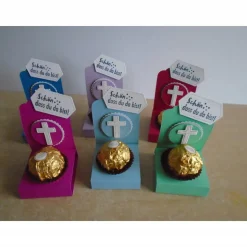 Gastgeschenk zur Konfirmation Kommunion Firmung Junge Mädchen Taufe Gastgeschenke  Goodie Verpackung Kreuz