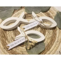 Gastgeschenke / Fische - Taufe - Kommunion - Konfirmation - Firmung - „Schön, dass du da bist“ - handgefertigt, Deko