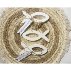 Gastgeschenke / Fische - Taufe - Kommunion - Konfirmation - Firmung - „Schön, dass du da bist“ - handgefertigt, Deko