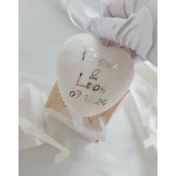 Gastgeschenke Hochzeit Geburtstag Jubiläum Herz Tannenbaumschmuck Weihnachtsbaumkugeln personalisiert Samtherz Tannenbau