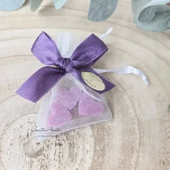 Gastgeschenke mit je 3 Seifenherzen Johannisbeere - BEERE GiveAway zur Hochzeit