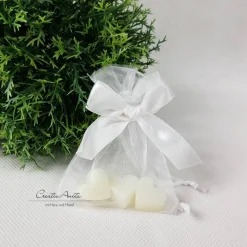 Gastgeschenke mit je 3 Seifenherzen Weiß - NATUR GiveAway zur Hochzeit