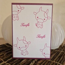 Geburt / süße Kuh / Baby / Flasche / Geschenkidee / Babykarte