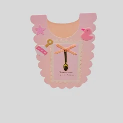 Geburt Glückwunschkarte Baby-Latz-Design Rosa