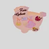 Geburt  Glückwunschkarte im Kinderwagen-Design Rosa