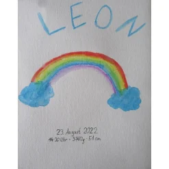 Geburtsbild Regenbogen personalisiert mit Namen