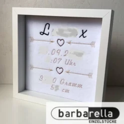 Geburtsdaten im Bilderrahmen