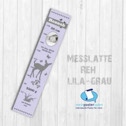 Geburtsdaten Messlatte: Reh - lila grau