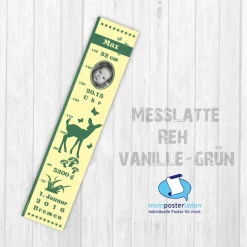 Geburtsdaten Messlatte: Reh - vanille grün