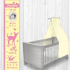 Geburtsdaten Messlatte: Reh - vanille rosa