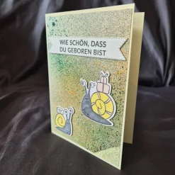Geburtskarte / Schneckenmotiv / Neugeborenen Karte / Willkommenskarte Baby / Spruch Geburt / Babykarte / Baby