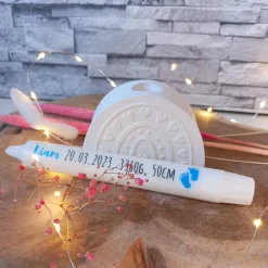 Geburtskerze personalisiert – Geschenk zur Geburt für Jungen & Mädchen