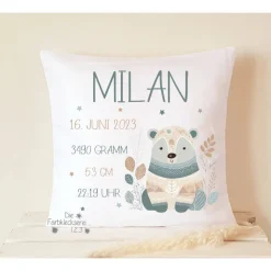 Geburtskissen Namen Geburtsdaten Kissen Geschenk Geburt Taufe Löwe
