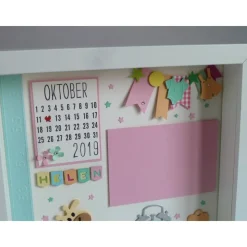 Geburtsrahmen/Geschenk zur Geburt/Taufe, Bilderrahmen für ein Mädchen, personalisiert mit den Geburtsdaten