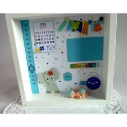 Geburtsrahmen/Geschenk zur Geburt/Taufe, für einen Jungen, Bilderrahmen personalisiert mit den Geburtsdaten