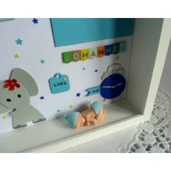 Geburtsrahmen/Geschenk zur Geburt/Taufe, für einen Jungen, Bilderrahmen personalisiert mit den Geburtsdaten