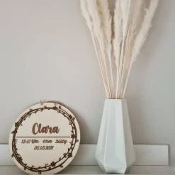 Geburtsscheibe / Namensschild / New Born Wanddeko personalisiert