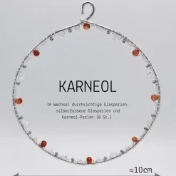 Geburtsstein Juli - Fensterdeko mit Heilstein Karneol - Karte zum Geburtstag oder zur Geburt