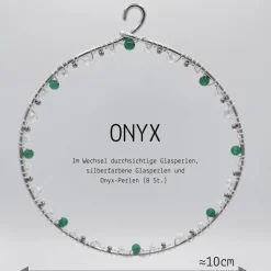 Geburtsstein Mai - Fensterdeko mit Heilstein Onyx - Karte zum Geburtstag oder zur Geburt