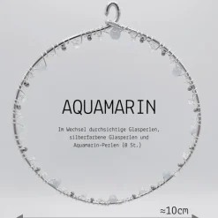 Geburtsstein März - Fensterdeko mit Heilstein Aquamarin - Karte zum Geburtstag oder zur Geburt