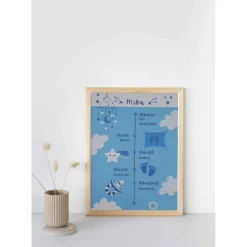 Geburtstafel A4 | Geburtsdaten Poster | Geburtsposter | Geburtsanzeige | personalisiertes Geschenk Geburt