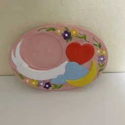 Geburtstafel bemalt  oder als Rohling ca. 15x20cm - Gipsfigur mit Anhänger zum selber bemalen - Türschild Geburtstag